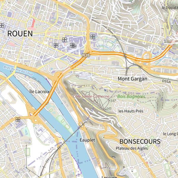 Plan cartographique de Côte Sainte-Catherine