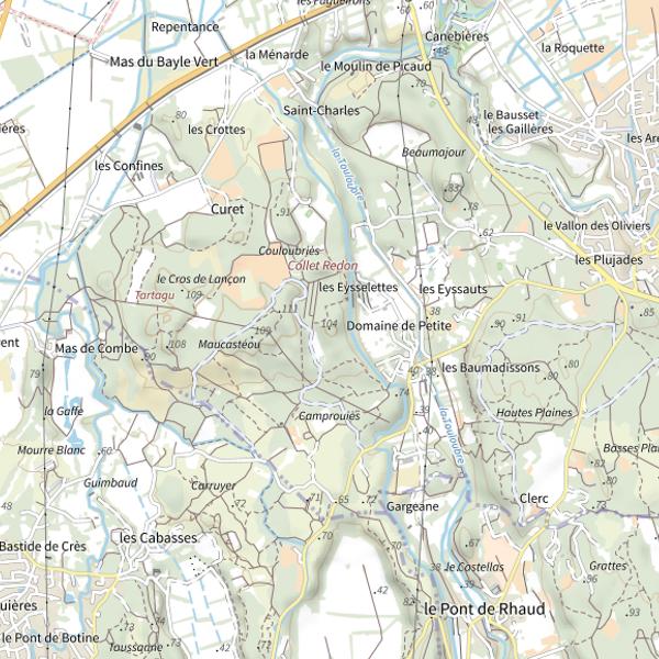 Plan cartographique de Couloubriès