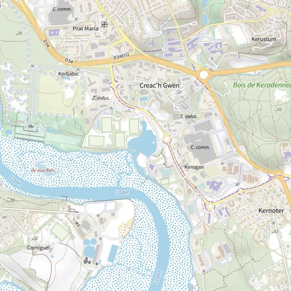 Plan cartographique de Creach Gwen