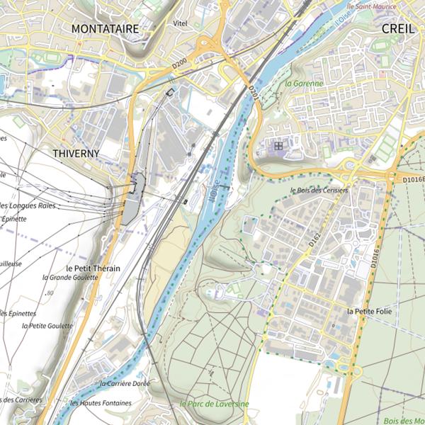 Plan cartographique de Creil sud : zone de tolérance