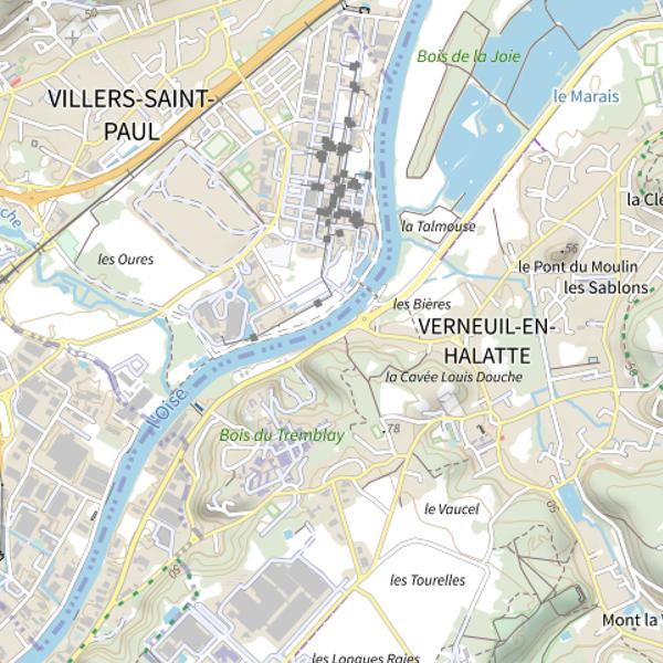 Plan cartographique de Creil