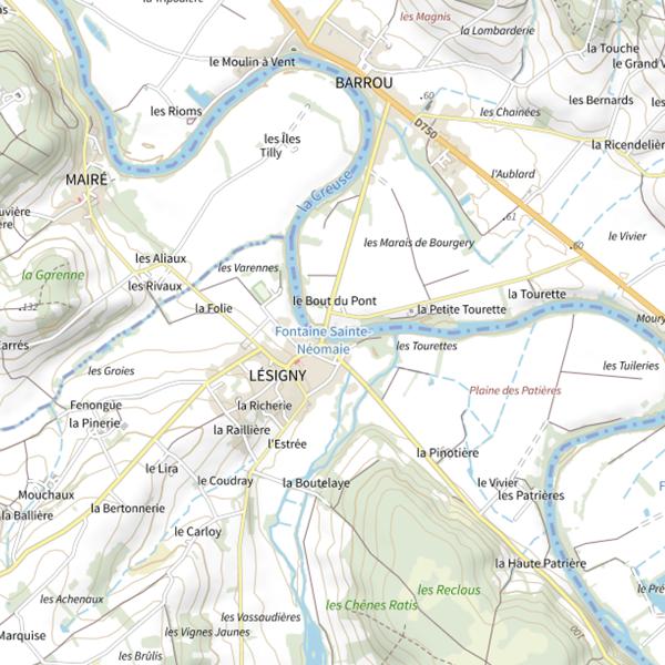 Plan cartographique de Creuse (Chatellerault)
