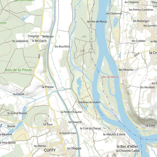 Plan cartographique de Cuffy