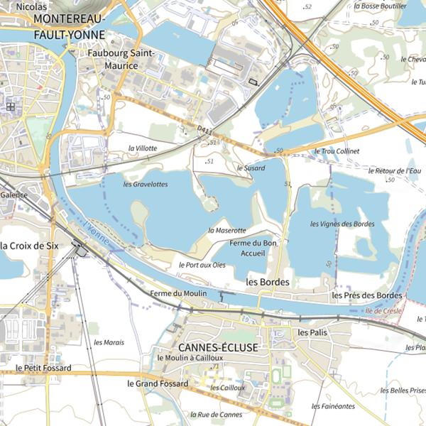 Plan cartographique de Darse des Marcassins