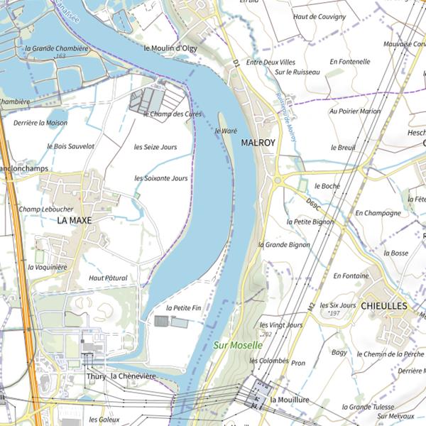 Plan cartographique de d'Eau de la Maxe