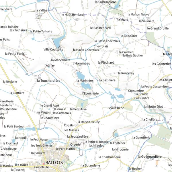 Plan cartographique de Deau de la Rincerie