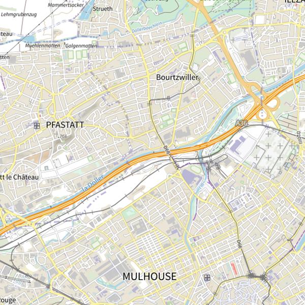 Plan cartographique de Doller parcours confluence