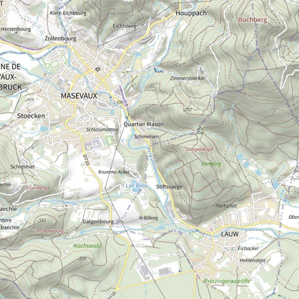 Plan cartographique de Doller parcours Masevaux