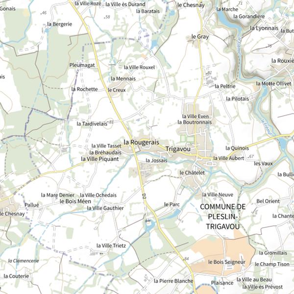Plan cartographique de Domaine de la Vallée (Pleslin-Trigavou)