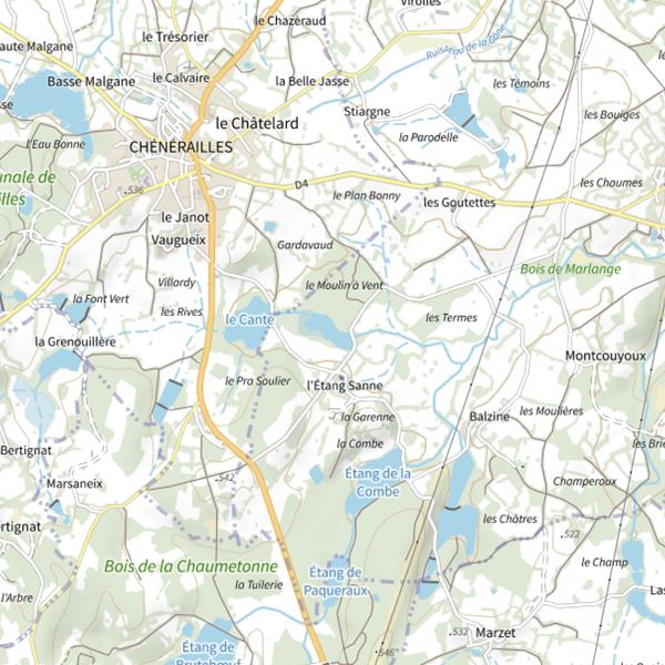 Plan cartographique de Domaine de Peyrusse Lake - Étang de la Niaiserie