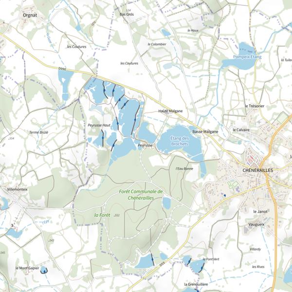 Plan cartographique de Domaine de Peyrusse Lake