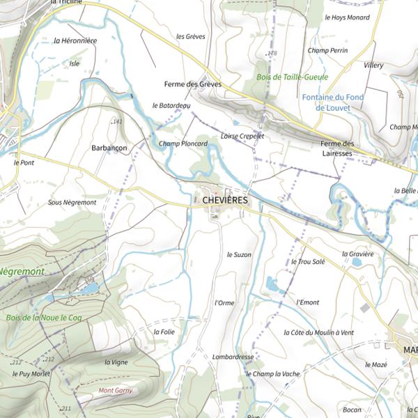Plan cartographique de Domaine des Bièvres
