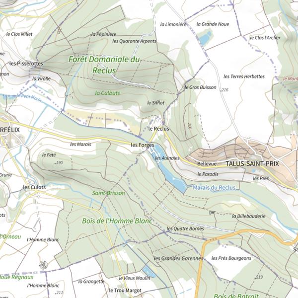 Plan cartographique de Domaine des forges