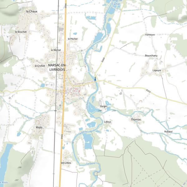 Plan cartographique de Dore à Marsac
