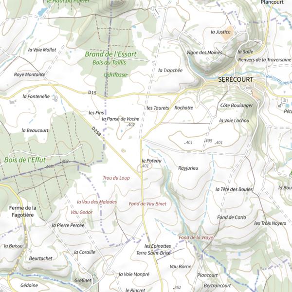 Plan cartographique de Duron Rupt