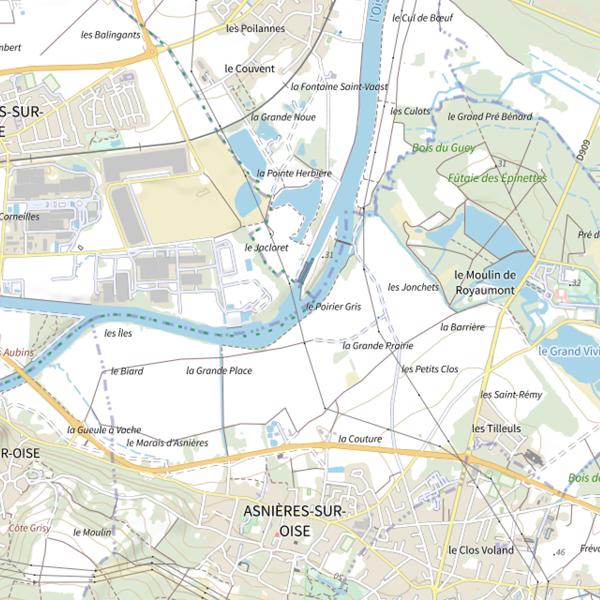 Plan cartographique de Écluses de Boran sur Oise