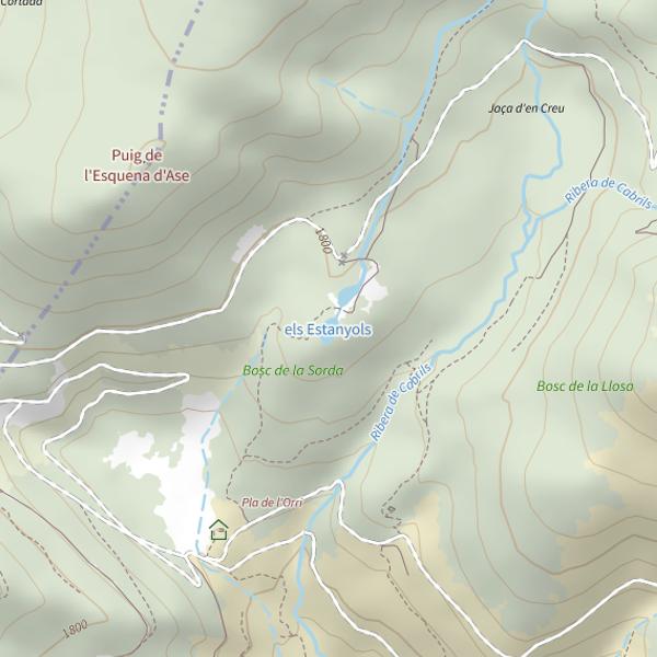 Plan cartographique de Els Estanyols
