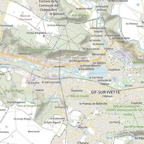 Plan cartographique de Entente de l'Yvette