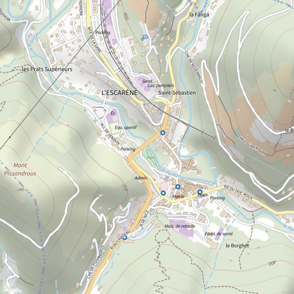 Plan cartographique de Escarene