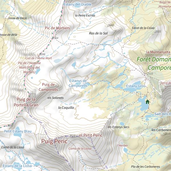 Plan cartographique de Estany de Camporells