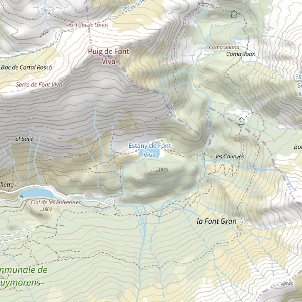Plan cartographique de Estany de Font Viva