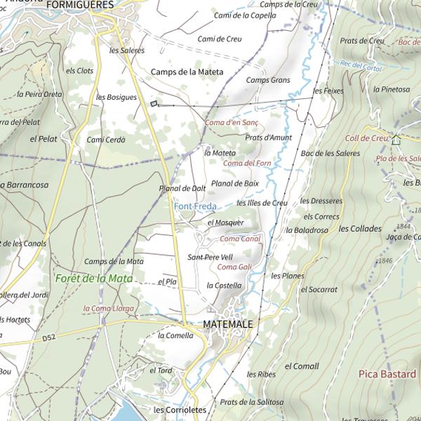 Plan cartographique de Estany de Fontfreda