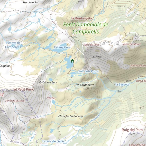 Plan cartographique de Estany de la Basseta