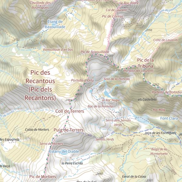 Plan cartographique de Estany de la Portella d'Orlú