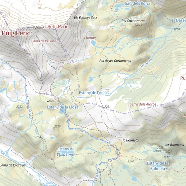 Plan cartographique de Estany de l'Ànec