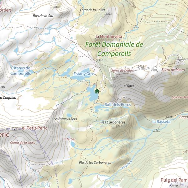 Plan cartographique de Estany del Mig