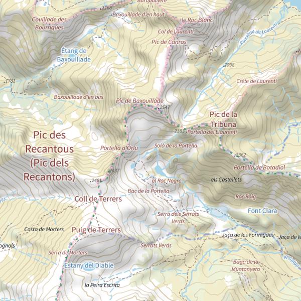 Plan cartographique de Estanyols del Solà de la Portella