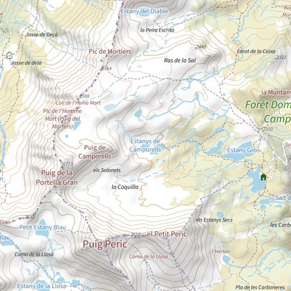 Plan cartographique de Estanys de Camporells