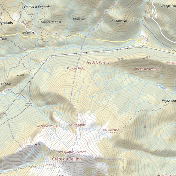 Plan cartographique de Esteron