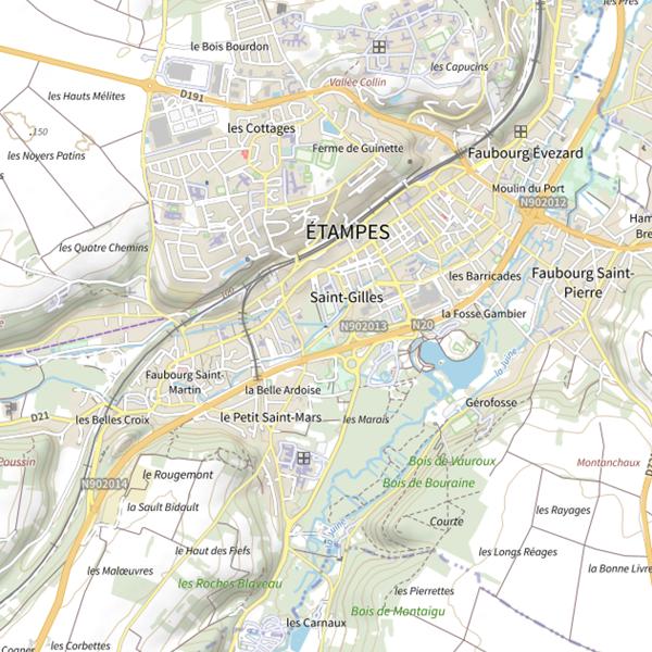 Plan cartographique de Etampes