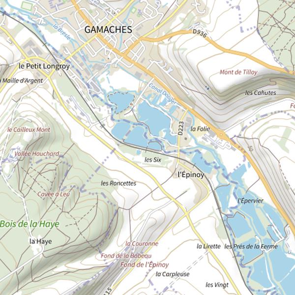 Plan cartographique de Étang à truite Monthières