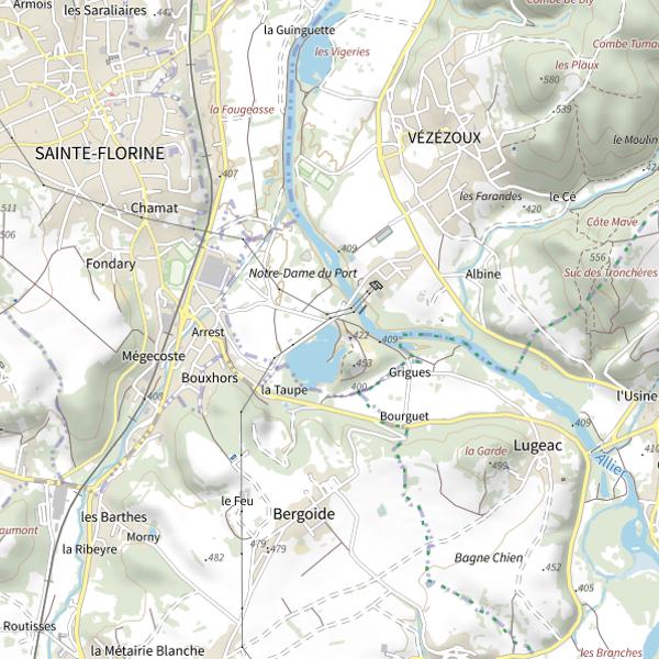 Plan cartographique de Étang Aimé Devoit à Vezezoux