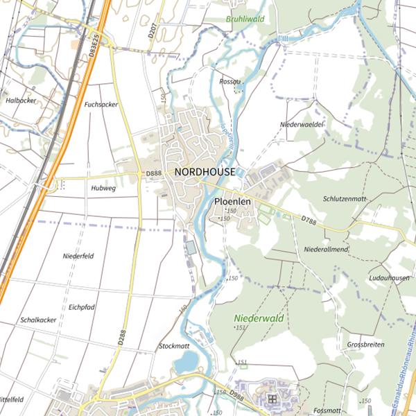 Plan cartographique de Étang Alt Ill