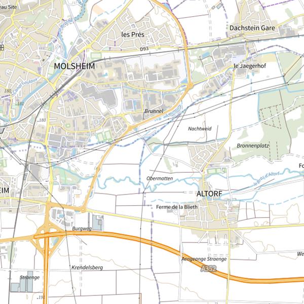 Plan cartographique de Étang Altorf