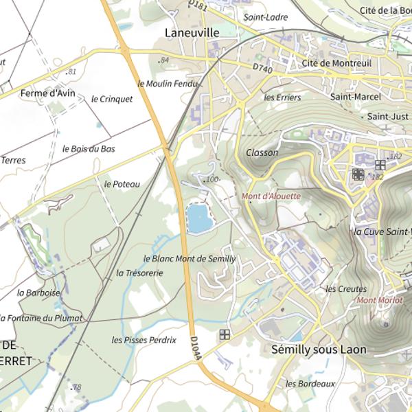 Plan cartographique de Étang André Delaby