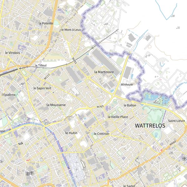 Plan cartographique de Étang André-Verbrugghe