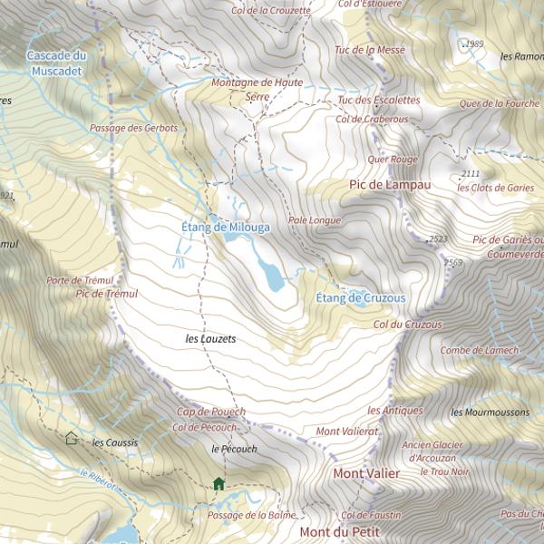 Plan cartographique de Étang Arrouech / Arauech
