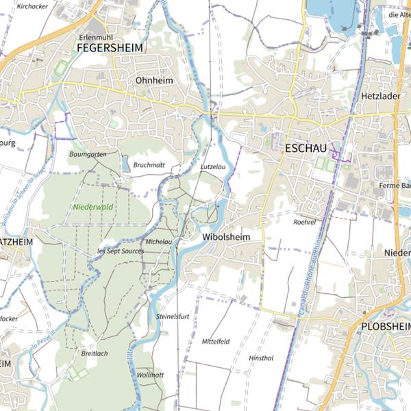 Plan cartographique de Étang Augraben