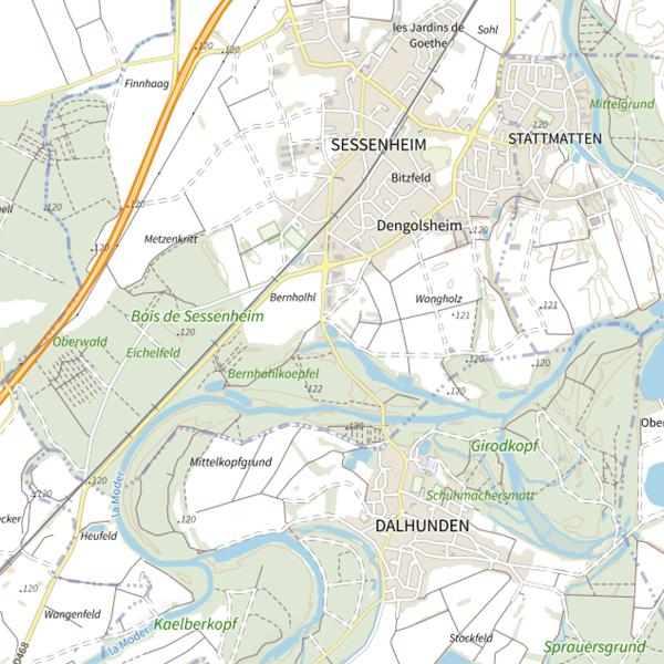Plan cartographique de Étang aux Cygnes