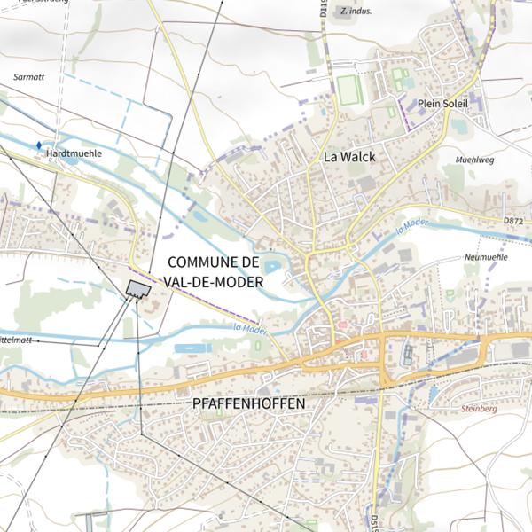 Plan cartographique de Étang aux deux clefs