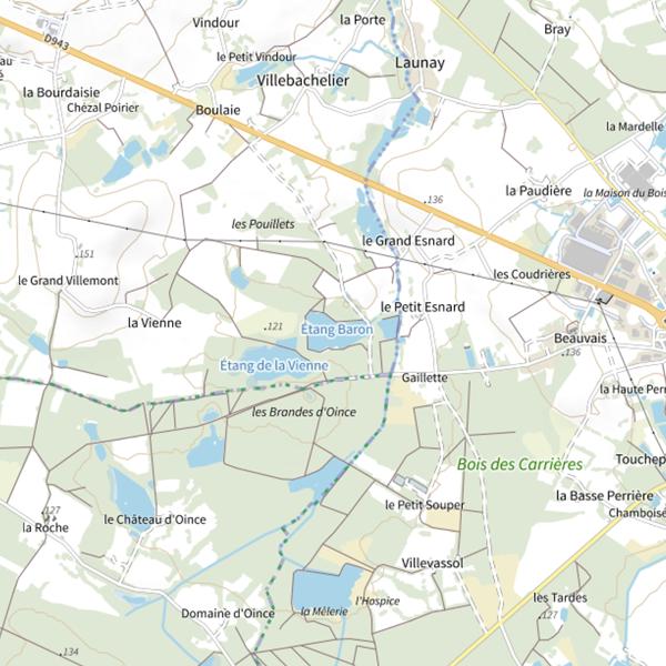 Plan cartographique de Étang Baron