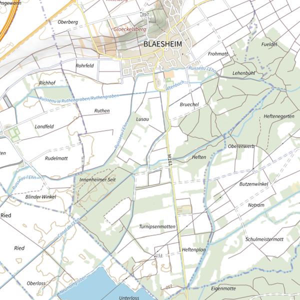 Plan cartographique de Étang (Bas-Rhin)