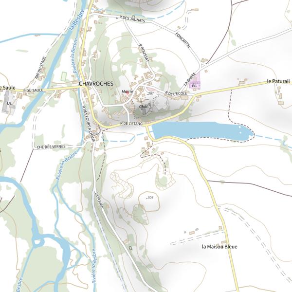 Plan cartographique de Étang Bataille