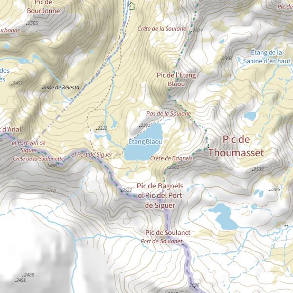 Plan cartographique de Étang Blaou