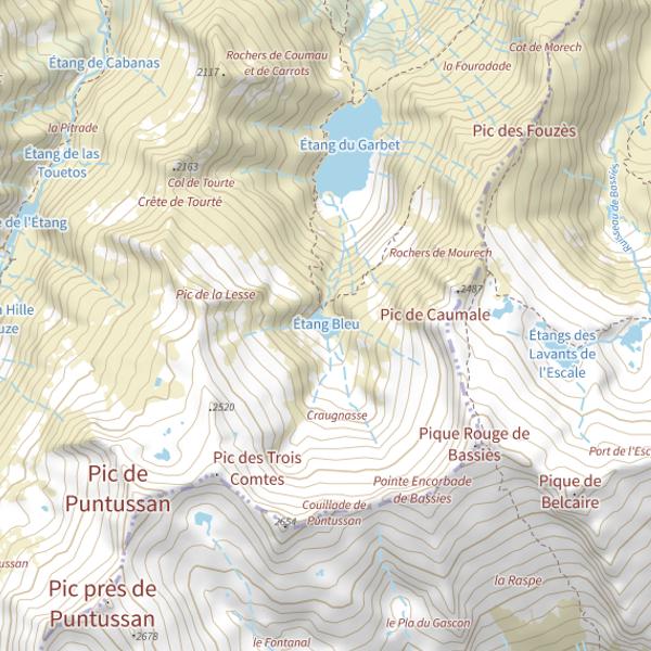 Plan cartographique de Étang Bleu 3