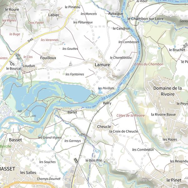 Plan cartographique de Étang Bleu ciel à Bas en Basset